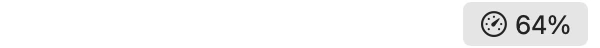 The Tokmon item in the menu bar: a gauge icon and 64%.