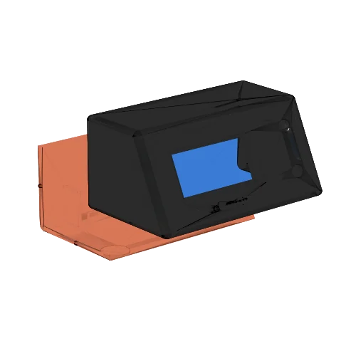 Exploded render: the body and the back cover pulled apart.